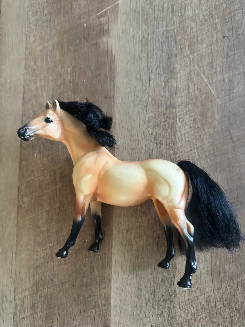 Vintage 90s Grand Champion Buckskin Toy Horse Mare Figure Black mane